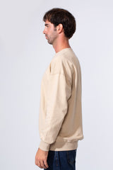 Men's Crew Neck Melton Sweatshirt Regular Fit With Front Print