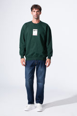 Men's Crew Neck Melton Sweatshirt Regular Fit With Front Print