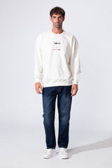 Men's Crew Neck Melton Sweatshirt Regular Fit With Front Print
