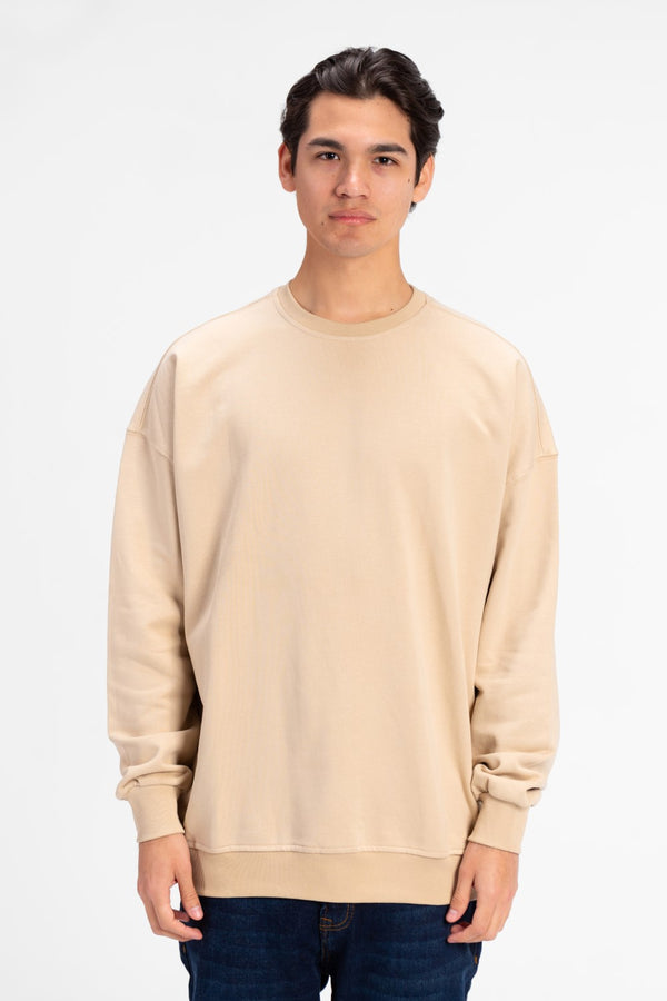 Men's Oversized Round Neck Back Text Print Sweatshirt