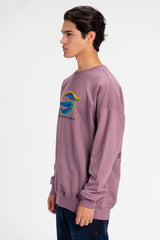 Men's Oversized Crew Neck Printed Sweatshirt
