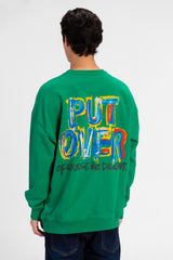 Men's Oversized Crew Neck Printed Sweatshirt