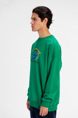 Men's Oversized Crew Neck Printed Sweatshirt