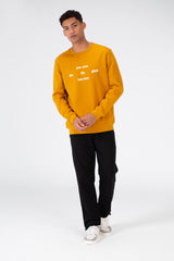 Men's Round Neck Sweatshirt With Text Print On The Front