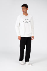 Men's Round Neck Sweatshirt With Text Print On The Front