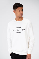 Men's Round Neck Sweatshirt With Text Print On The Front