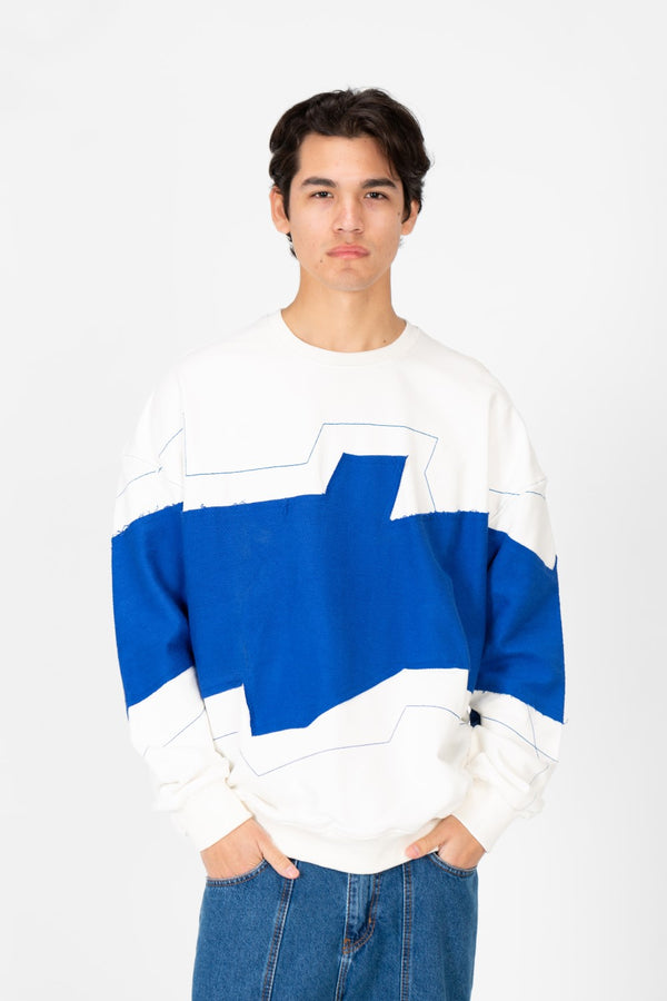 Men's Oversized Printed Round Sweatshirt