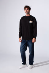 Men's Regular Fit Melton Sweatshirt With Graphic Print And Crew Neck