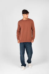 Men's Sweatshirt With Round Neck And Back Print