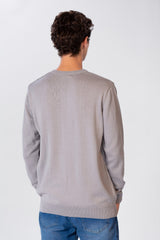 Men's Basic Long Sleeved V-Neck Pullover In Practical Material
