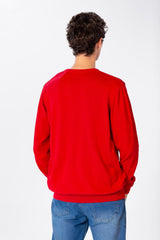 Men's Basic Long Sleeved V-Neck Pullover In Practical Material