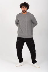 Men's Rounded Neck Basic Made Of Soft Wool With Designed Pattern Pullover