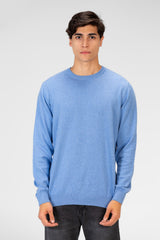 Men's Round Neck Plain Pullover With Long Sleeves