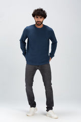 Men's Round Neck Made Of Comfort Wool With Designed Pattern Pullover