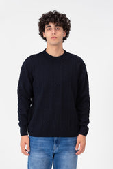 Men's Pullover With Crew Neck And Basic Details