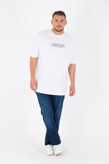 Men's Big Size Round Neck Short Sleeves Jakar T-Shirt With Front & Back Print