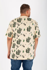 Mens Big Size Half Sleeves Round T-Shirt With Full Print And Practical Material