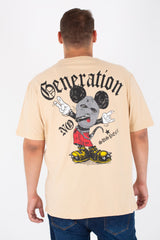 Men's Big Size Round T-shirt Printed On The Front And Back