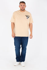 Men's Big Size Round T-shirt Printed On The Front And Back