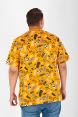 Men's Big Size Round Neck Short Sleeve Printed T-shirt