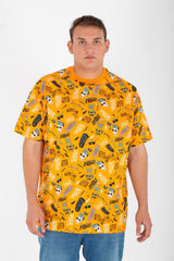 Men's Big Size Round Neck Short Sleeve Printed T-shirt