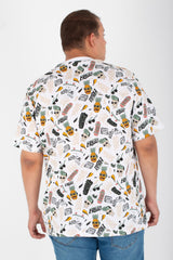 Men's Big Size Round Neck Short Sleeve Printed T-shirt
