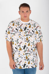 Men's Big Size Round Neck Short Sleeve Printed T-shirt