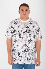 Men's Big Size Full Print T-shirt With Round Neck And Short Sleeves