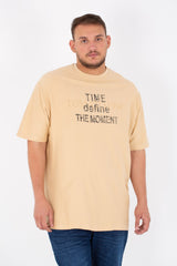 Men's Big Size Half Sleeve T-shirt With Front & Back Print And Summer Melton Material