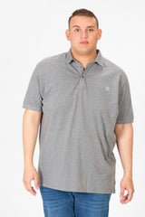 Mens Big Size Basic Solid Polo T-Shirt With Badge Tomato And Short Sleeves