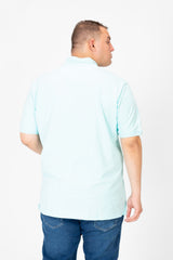 Mens Big Size Basic Solid Polo T-Shirt With Badge Tomato And Short Sleeves