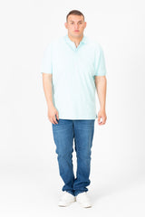 Mens Big Size Basic Solid Polo T-Shirt With Badge Tomato And Short Sleeves