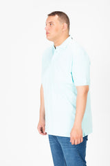 Mens Big Size Basic Solid Polo T-Shirt With Badge Tomato And Short Sleeves