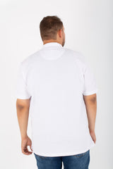 Mens Big Size Basic Solid Polo T-Shirt With Badge Tomato And Short Sleeves