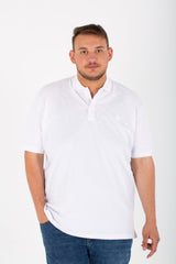 Mens Big Size Basic Solid Polo T-Shirt With Badge Tomato And Short Sleeves