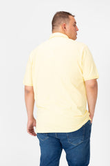 Mens Big Size Basic Solid Polo T-Shirt With Badge Tomato And Short Sleeves
