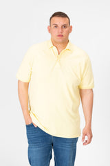 Mens Big Size Basic Solid Polo T-Shirt With Badge Tomato And Short Sleeves