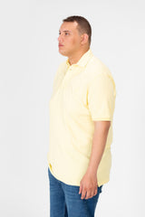 Mens Big Size Basic Solid Polo T-Shirt With Badge Tomato And Short Sleeves