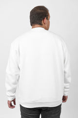 Men's Big Size Regular Fit Made Of Comfort Melton Padded Front Printed Sweatshirt