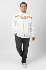 Men's Big Size Regular Fit Made Of Comfort Melton Padded Front Printed Sweatshirt