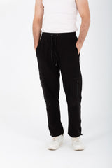 Men's Sweatpants With Modern Side Pockets In Cotton Melton Material