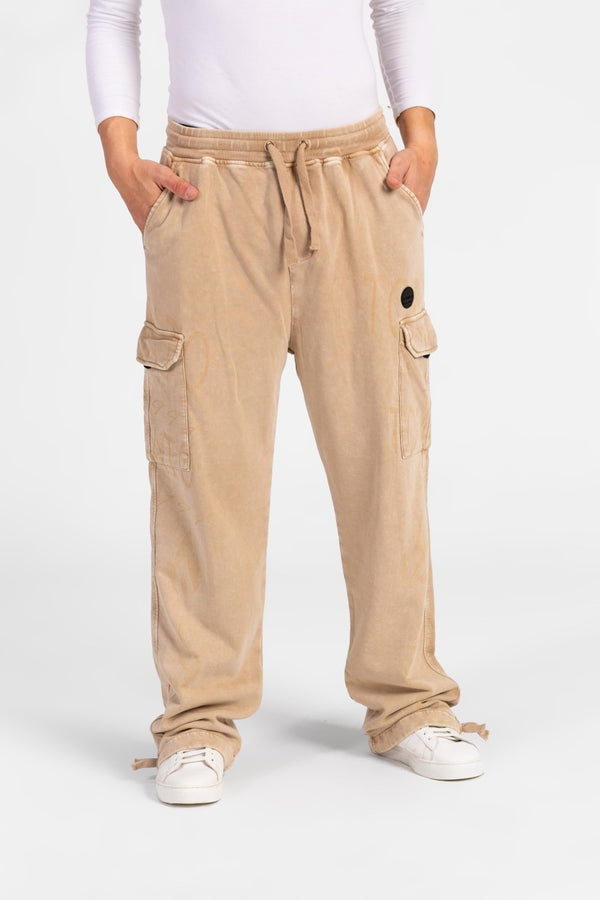 Men's Wide Leg Elastic Waistband Sweatpants With Side Pockets