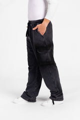 Men's Wide Leg Elastic Waistband Sweatpants With Side Pockets