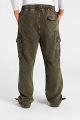 Men's Wide Leg Elastic Waistband Sweatpants With Side Pockets