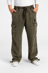 Men's Wide Leg Elastic Waistband Sweatpants With Side Pockets