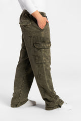 Men's Wide Leg Elastic Waistband Sweatpants With Side Pockets