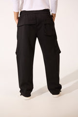 Men's Oversized Middle Drawstring Sweatpants With Front Pockets