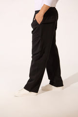 Men's Oversized Middle Drawstring Sweatpants With Front Pockets