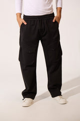 Men's Oversized Middle Drawstring Sweatpants With Front Pockets