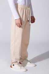 Men's Tomato Wide Leg Sweatpants With Elastic Waist And Back Pocket